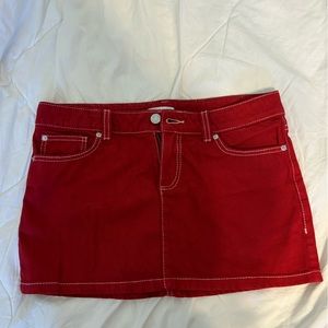 Red mini skirt